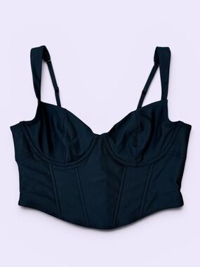 Gilly Hicks Black Corset Long Line Bustier Top